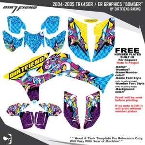 TRX450R Graphics 04-05 DFR Bomber Electric Colors Full Wrap Honda TRX 450R ATV - Picture 1 of 5