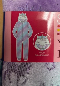 Saint Eve Youth Hooded Fleece Blanket Sleeper ( Striped unicorn L 14/16)NWT - Picture 1 of 2