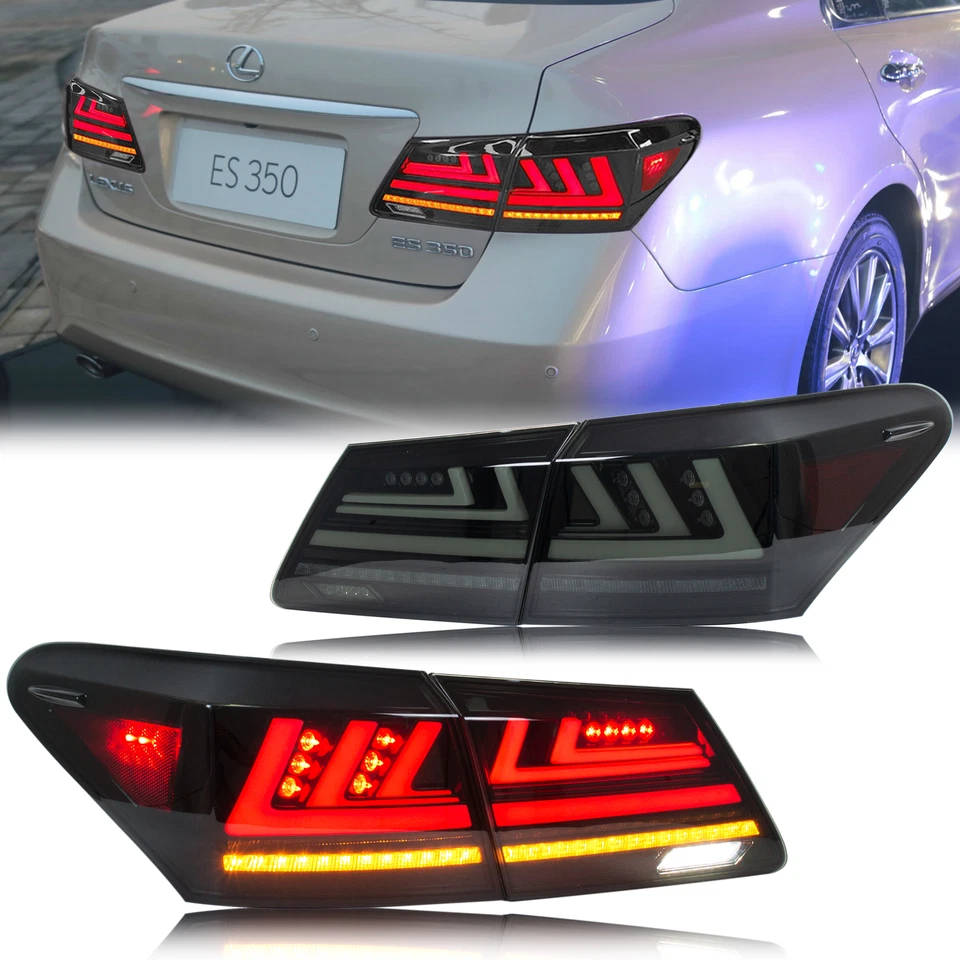 LED Tail Lights for Lexus ES350 2007-2012 Black Sequential Animation Rear Lamps - Image 1 of 4