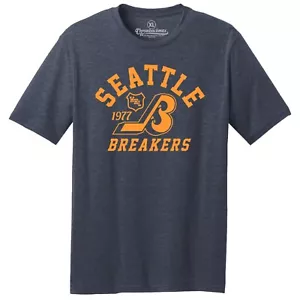 Seattle Breakers WHL 1977 Hockey TRI-BLEND Tee Shirt - Seattle Kraken - Picture 1 of 2