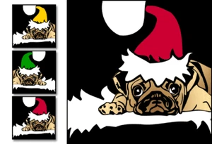 Mops 3er Set Poster Weihnachtsgeschenk für Mopsfans Mopsliebhaber Mopsfreunde - Picture 1 of 1