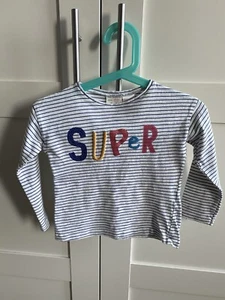 SHIRT ZARA - GRÖSSE 92 - 18-24 MONATE - BLAU-WEIß-GESTREIFT - Bild 1 von 3