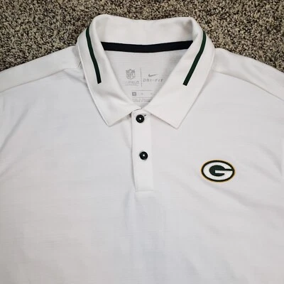 Nike Dri-Fit On Field Green Bay Packers L/S Polo Mens M White - Image 1 of 4