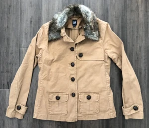 Chaqueta Abrigo Mujer GAP Granero Tostado Camel Forro Extraíble y Cuello de Piel Blazer Talla S - Imagen 1 de 24