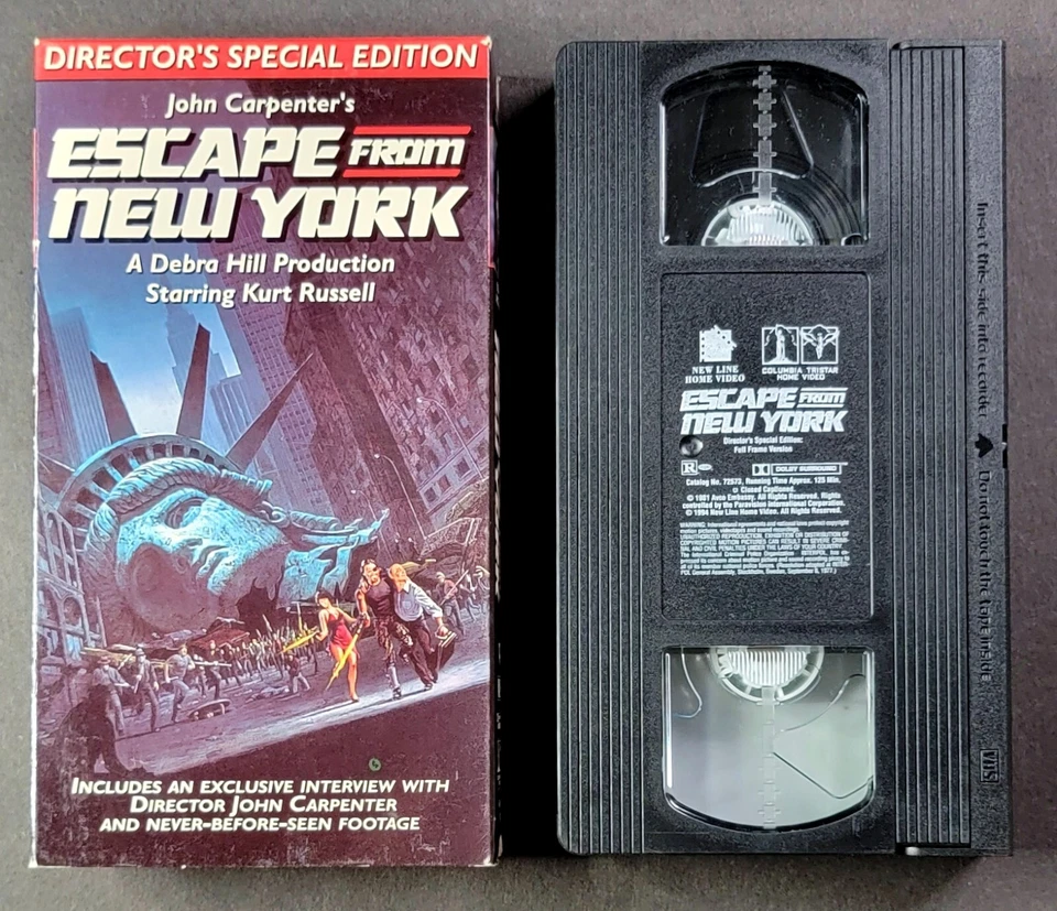 Escape From New York - Director's Special Edition (VHS, 1981) 1994 Release - Image 1 of 2