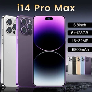 NEW i14 Pro Max 128GB Android 15 Smartphone 5G Global Unlocked Cheap Cell Phone - Picture 1 of 23