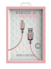 Tzumi Electric Candy 3ft Micro to USB Cable  -Pink/Silver-