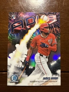 2025 Bowman Chrome Adios! Insert JAMES WOOD RC #AD-4 Nationals - Picture 1 of 6