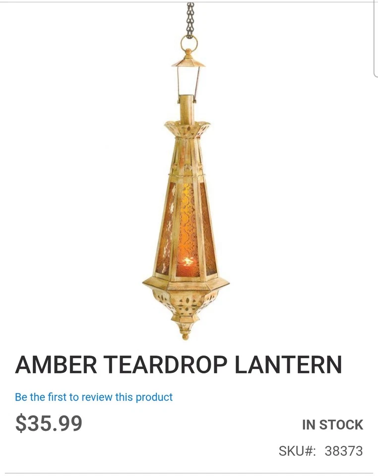 LINTERNA LÁGRIMA ÁMBAR Foto 1 de 1