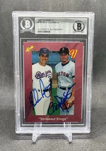 Clásico 1991 #T97 Nolan Ryan Roger Clemens Strikeout Kings BAS ¡Doble automático firmado! - Imagen 1 de 4