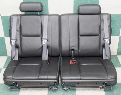 09' ESCALADE Black Perf Leather Third 3rd Rear Back Split LH RH Backseat Seats Foto 1 de 4