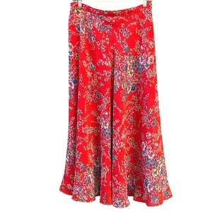 Falda Floral Coldwater Creek Años 2000 Roja Midi M Romántica Y2K Boho Cottagecore - Imagen 1 de 6
