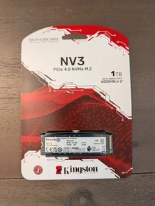 Kingston NV3 1TB M.2 2280 NVMe SSD PCIe 4.0 Gen 4x4 Up to 6000 MB/s SNV3S/1000G - Afbeelding 1 van 1