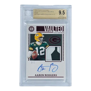 2020 Panini Encased Aaron Rodgers Vaults Veteran Ruby Patch Auto #'d /2 BGS 9.5 - Bild 1 von 4