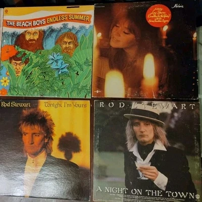 Lot Of 4 Vinyl records. Classic rock & pop. Beach Boys, Rod Stewart, Melanie  Foto 1 de 4