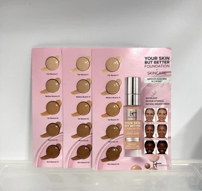 3x IT YOUR SKIN BUT BETTER  FOUNDATION SKINCARE SAMPLES 5 SHADES NEW - Image 1 of 4