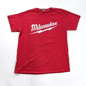 Milwaukee Tools My Tool Last Longer T-Shirt Men's Gildan Red Cotton M18 Battery - Picture 1 of 9