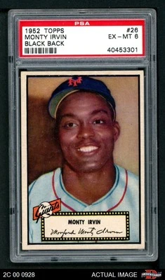 1952 Topps #26 Monte Irvin Giants HOF  PSA 6 - EX/MT - Image 1 of 2