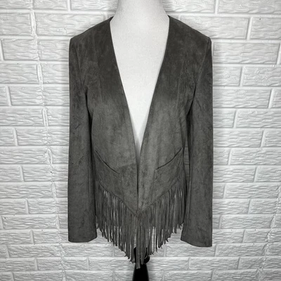 BAGATELLE искусственной замши бахрома укороченный куртка серый пальто размер S - Изображение 1 из 4