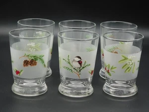 6 vasos de cóctel Pfaltzgraff Winterwood verde 6 oz esmerilados Lowball Chickadee - Imagen 1 de 12