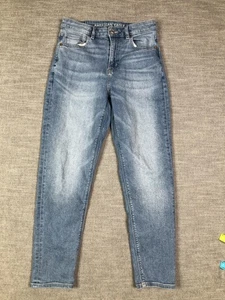 American Eagle Mom Jeans Womens 4 Regular Mid Rise Tapered Leg Stretch Denim - Picture 1 of 13