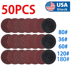 50X 2 inch 36 40 60 80 Grit Zirconia Roll Lock Sanding Grinding Disc Die Grinder - Picture 1 of 17