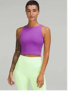 Lululemon Align Tank High Neck Crop Top Womans Size 2 Purple - Picture 1 of 8