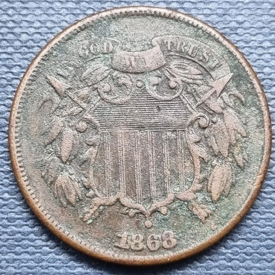 1868 Two Cent Piece 2c Better Grade XF Details #95976 - Image 1 of 2