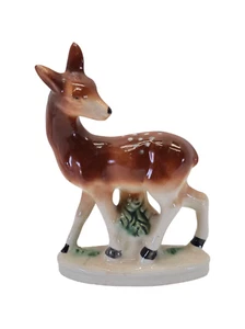 Vintage 1950s Ceramic Art Pottery Deer Spotted Figurine Kitsch Bambi Porcelain - Picture 1 of 14