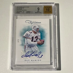 DAN MARINO - 2012 Panini Prime Signatures PLATINUM #/5 - BGS MINT 9 / AUTO 10!🔥 - Picture 1 of 4