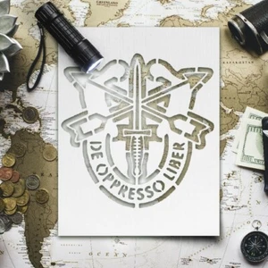 Army Special Forces Crest Military Stencil Template Reusable 8.5 x 11 Inches for - Picture 1 of 1