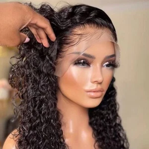 Water Wave Human Hair 13x4 Lace Front Wigs for Black Women Pre Plucked Baby Hair - Picture 1 of 13