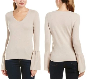 NWOT Christopher Fischer V-Neck Bell Sleeve Cashmere Sweater Size M - Picture 1 of 8