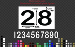 Motorcycle Sport Number Plate Racing Race Decal Sticker Senior Racing 140mm - Picture 1 of 1