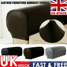 2PC Leather Arm Chair Protector Sofa Couch Armrest Covers Stretchy Slipcover