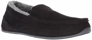 Mens Deer Stags Spun Moccasin Slippers - Black Size 7W - Picture 1 of 5