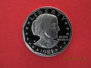 1981-S Deep Cameo GEM Proof (Susan B Anthony) TYPE 1 US One Dollar Coin  - Picture 1 of 1