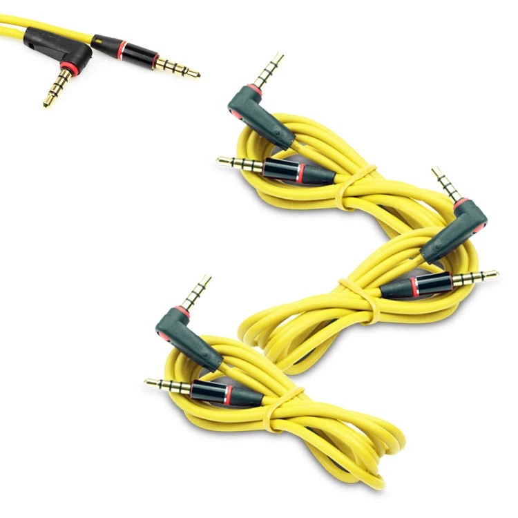 CABO DE ÁUDIO AUXILIAR 3X 4 PÉS 3,5 MM EM FORMA DE L AMARELO PARA LUMIA 1020 Z10 Z30 Q10 - Imagem 1 de 1