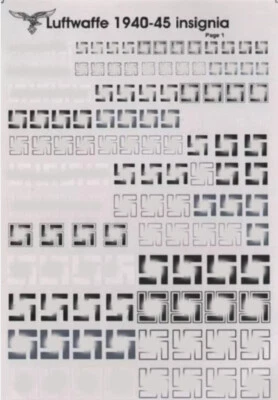 Print Scale PRS48-007 Luftwaffe 1939-45 Insignia decal for aircraft, scale 1/72 - Image 1 of 4