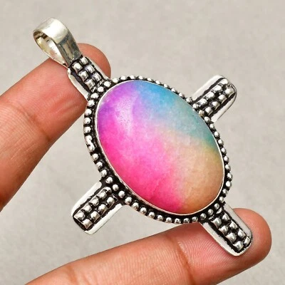 Ciondolo gioiello fatto a mano argento sterling 925 pietra preziosa quarzo so... - Immagine 1 di 4