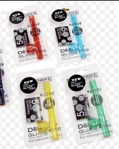 2XGlass Pipe Smoking Best Quality & Free 5 Screens Choose Design UK Seller - Picture 1 of 2