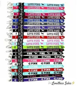 Victoria Secret Pink Detachable Lanyard - Multiple Colors Keychain Holder! - Picture 1 of 34