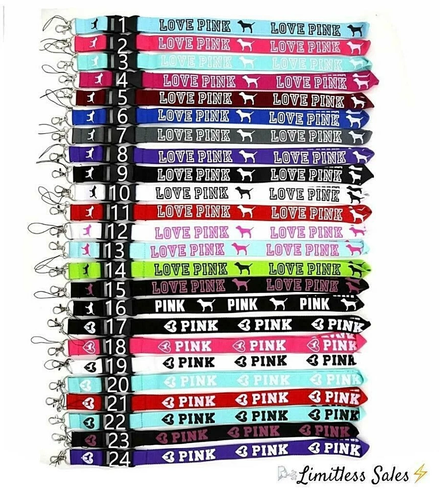Victoria Secret Pink Detachable Lanyard - Multiple Colors Keychain Holder! - Image 1 of 1