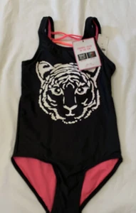 Nwt Justice Tiger Criss Cross Color Changing One Piece Swimsuit Size 7 - Picture 1 of 7