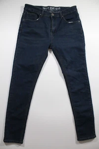 Vintage Genes Black Men’s 32x30 Skinny Fit Dark Wash Blue Jeans - Picture 1 of 10
