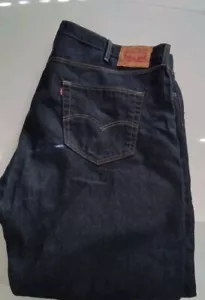 Levi's 501 Jeans Dark Wash Straight Leg Denim Pants Classic Fit Size W42 - Picture 1 of 5