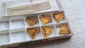 6 Seco carbide inserts TPMR160312-F1 TP200 ( TPMR 160312 TPMR323 for finishing ) - Picture 1 of 2