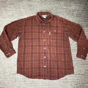 Camisa Columbia Talla L Para Hombre Pana Botón Calce Clásico Manga Larga Marrón Rojizo - Imagen 1 de 9