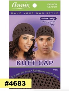 "GORRA KUFI UNISEX ANNIE TALLA ÚNICA SE ADAPTA A LA MAYORÍA 100% MARRÓN ALGODÓN #4683 8 1/4""X 6"" - Imagen 1 de 3