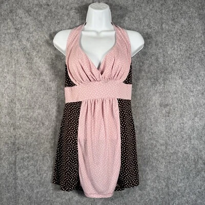 Y2K Charlotte Russe Babydoll Halter Top Mediano Lunares Retro Pinup Rockabilly Foto 1 de 4